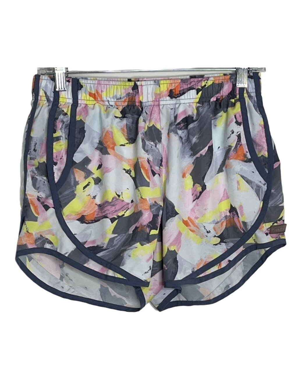 Calvin Klein Women Small Running Shorts Gray White Lined Athletic Active